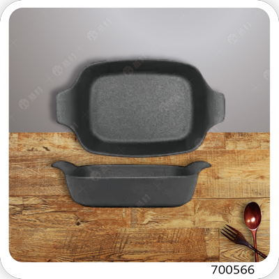 黑長方烤盤(直身/小)