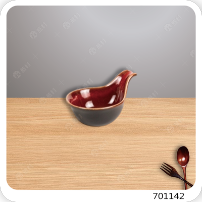 窯變釉色立匙-紅