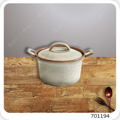 窯變釉色湯盅-杏