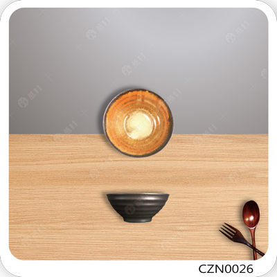 外黑內金綠釉飯碗