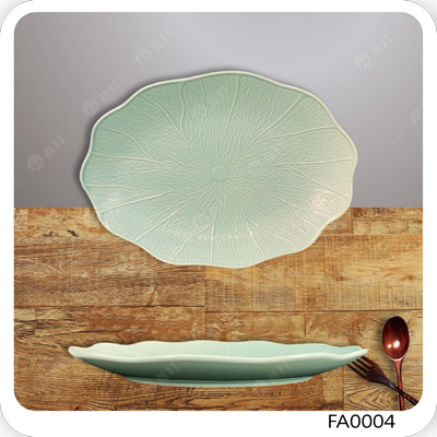 10英吋綠荷葉長盤