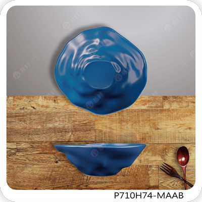 7.5英吋岩紋湯碗/消光藍