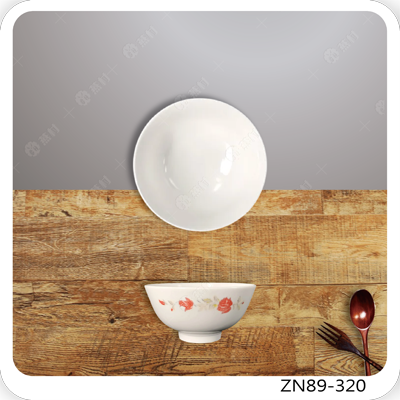 4.25英吋飯碗-灰葉紅花